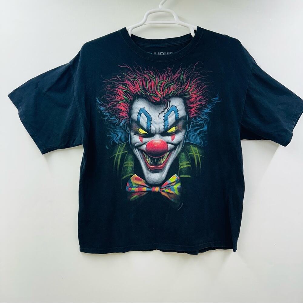 Liquid Blue Mens T Shirt Black Clown Face Vintage Cotton Graphic Tee Size XL